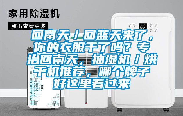 回南天／回藍天來了，你的衣服干了嗎？專治回南天，抽濕機／烘干機推薦，哪個牌子好這里看過來